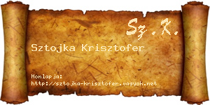 Sztojka Krisztofer névjegykártya