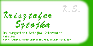 krisztofer sztojka business card